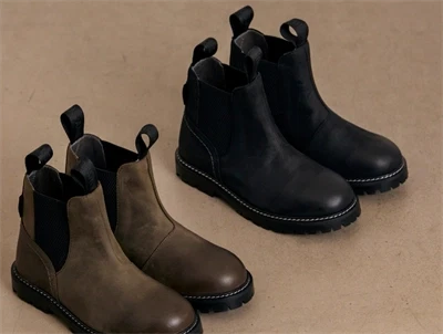 Angulus Chunky Chelsea TEX-støvle sort læder