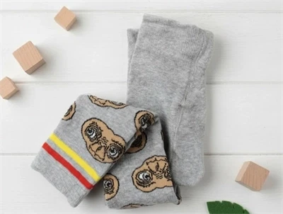 Mini Rodini leggings offwhite E.T. grey