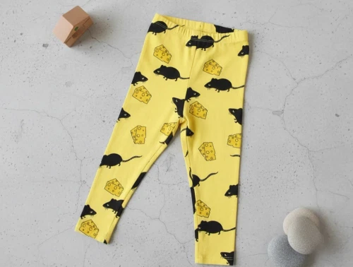 Mini Rodini leggings gul med mus og oste