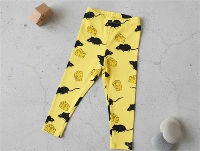 Mini Rodini leggings gul med mus og oste