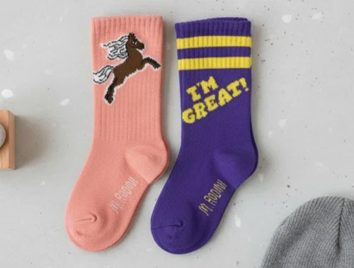 Mini Rodini strømper purple (2-pak)