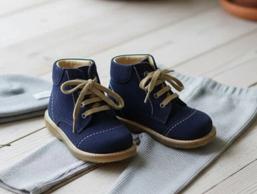 Angulus begyndersko navy suede med snørebånd