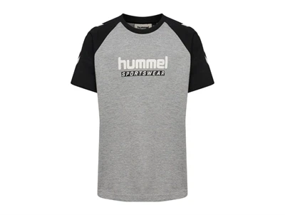 Hummel t-shirt i grå med sportswear logo foran