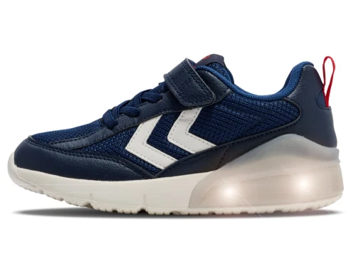 Hummel Daylight JR sneaker navy med blinklys i sålen og velcro