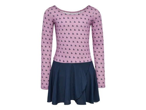 Hummel gymnastikdragt i lilla med all-over logo print set forfra