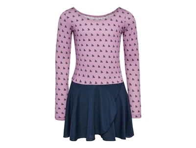 Hummel gymnastikdragt i lilla med all-over logo print set forfra