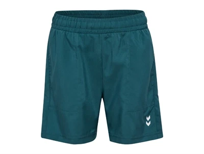 Hummel shorts i groen nuance med elastik i taljen set forfra