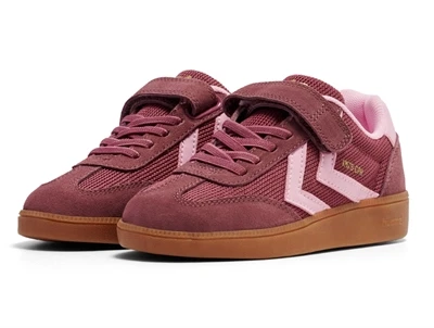 hummel VM78 CPH sneaker til børn mørkerød med velcro