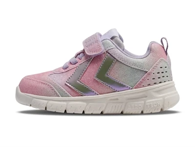Hummel Crosslite Glitter sneaker rosa med glimmer og velcro