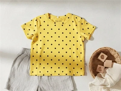 Mini Rodini yellow t-shirt polka dots