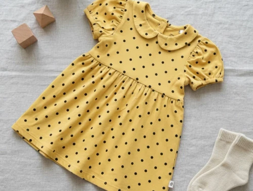 Mini Rodini yellow kjole polka dots