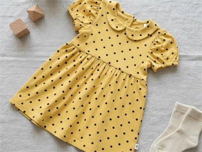 Mini Rodini yellow kjole polka dots