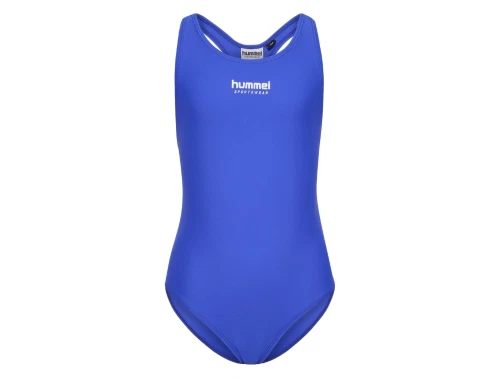 Hummel badedragt i blaa med logo foran