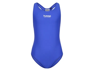 Hummel badedragt i blaa med logo foran