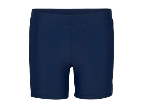 Hummel badebukser i moerkeblaa med elastik i taljen set forfra