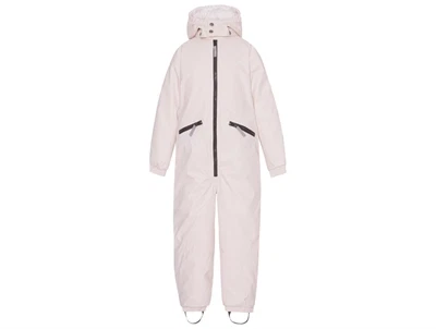 VER de TERRE PU-flyverdragt i rose powder set forfra med aftagelig hætte