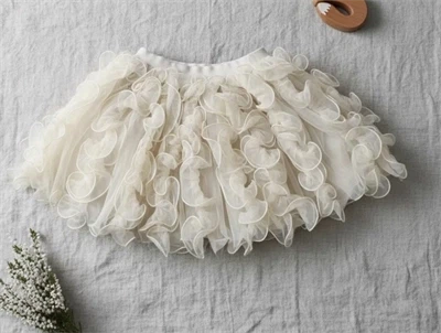 MarMar cream taupe ballerina frill nederdel Solvig