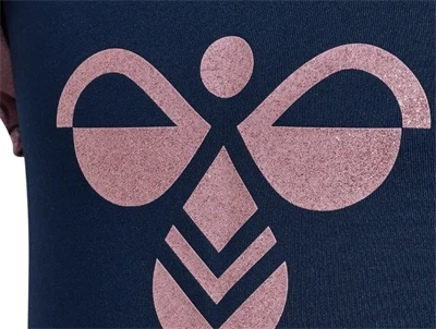 Hummel kjole i moerkeblaa med hummel logo i glitter