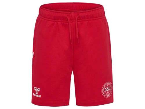 hummel shorts roed med dbu logo foran