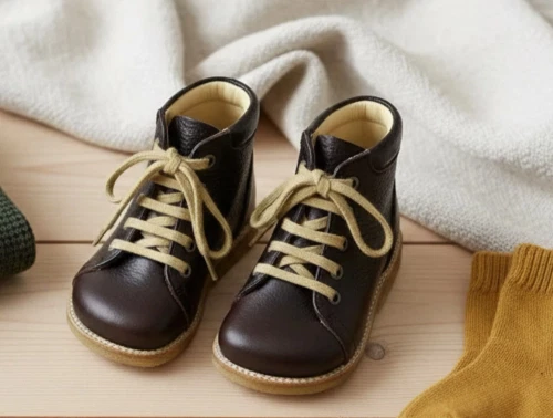 Angulus mørk brun sko med snørebånd