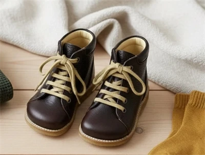 Angulus mørk brun sko med snørebånd