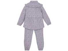 en fant termosæt i egret med blomsterprint og figursyet pasform, set bagfra