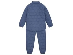 en fant termosæt i vintage indigo med quiltet struktur og elastik, set bagfra