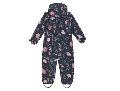 En Fant flyverdragt i ebony med blomstermønster og flæser set bagfra