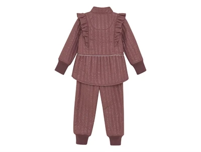 En Fant termosæt i rose taupe med glimmer og flæser bagfra