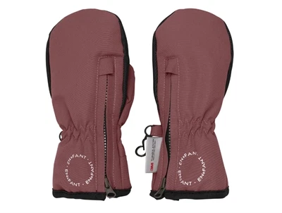 En Fant luffer i rose taupe med lynlås og sort greb, set fra siden