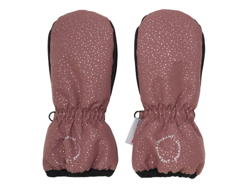 En Fant luffer i frosted almond med guldprikker og sort greb