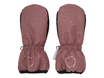 En Fant luffer i frosted almond med guldprikker og sort greb