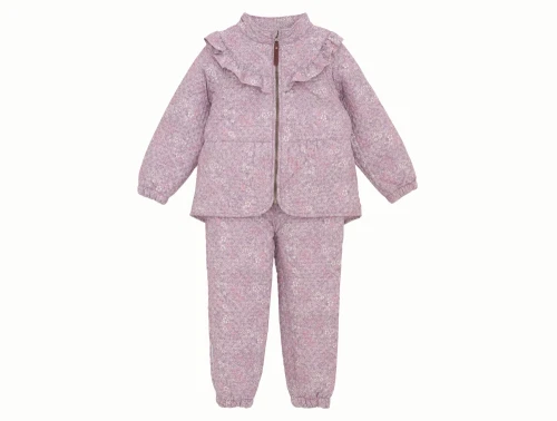 Blomstret termosæt fra Enfant i farven cloud gray forfra