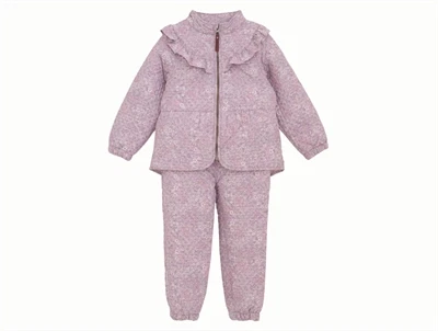 Blomstret termosæt fra Enfant i farven cloud gray forfra