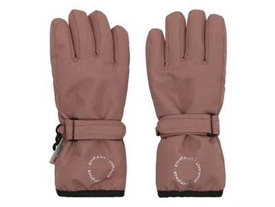 En Fant handsker i rosa nuance set forfra