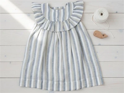 MarMar dusty blue stripe kjole Drussa