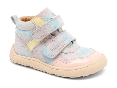 Bisgaard Becky barfodssneaker i pastelfarvet mønster med velcro