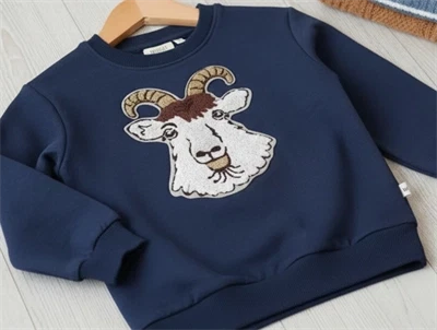 Wheat sweatshirt Goat Terry sea storm
