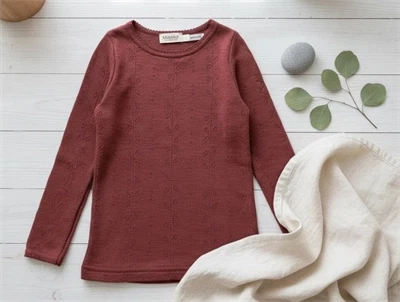 MarMar berry blend pointelle top Tamra merinould