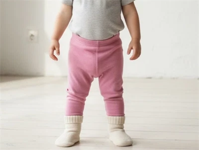 Joha uldleggings i pink med elastik i taljen