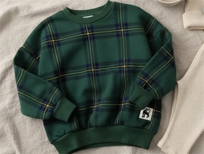 Mini Rodini green check sweatshirt