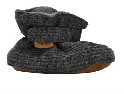 En Fant babyfutter med blødt fór i dark grey melange