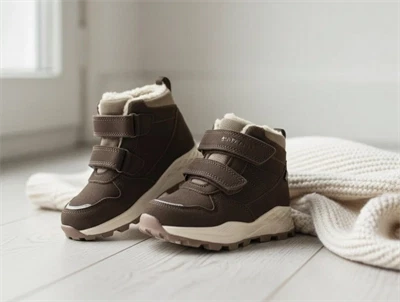 En Fant chocolate brown vintersneaker med TEX