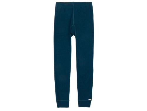 Joha uldleggings i mørk turkis merinould med elastik i taljen  