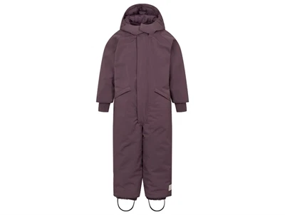 MarMar Copenhagen Ollie flyverdragt i deep plum med elastiske seler set forfra