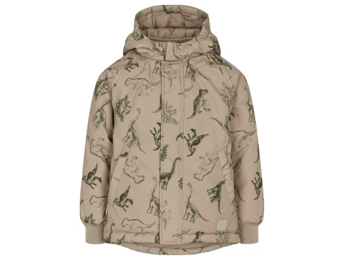 MarMar Copenhagen Osak jakke i dinosaurs print med aftagelig hætte set forfra