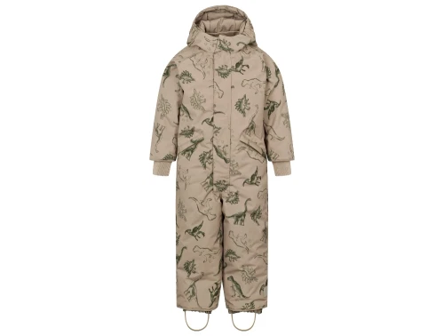 MarMar Copenhagen Ollie flyverdragt i dinosaurs print med elastiske seler set forfra