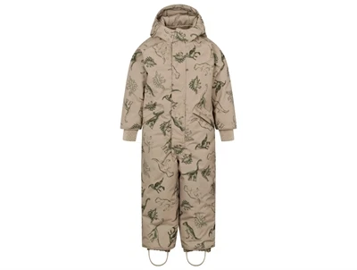 MarMar Copenhagen Ollie flyverdragt i dinosaurs print med elastiske seler set forfra