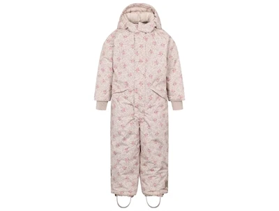 MarMar Copenhagen Ollie flyverdragt i flowerbed print med elastiske seler set forfra