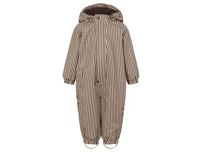 MarMar Copenhagen regndragt brown stripe med fleecefor